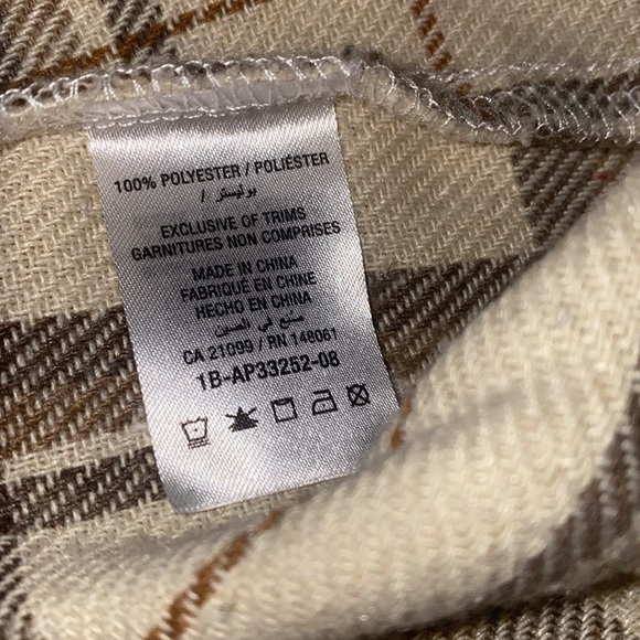 Ardene Like New Oversized Beige Plaid Button Shirt - Picture 11 of 14